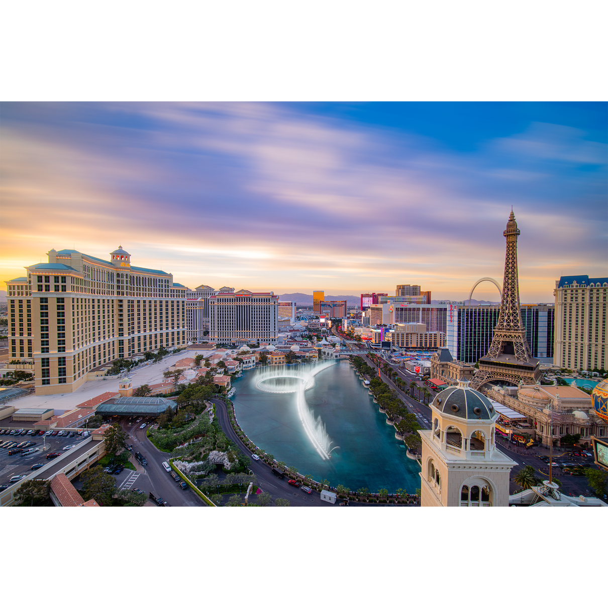 Bellagio Fountain at Sunset