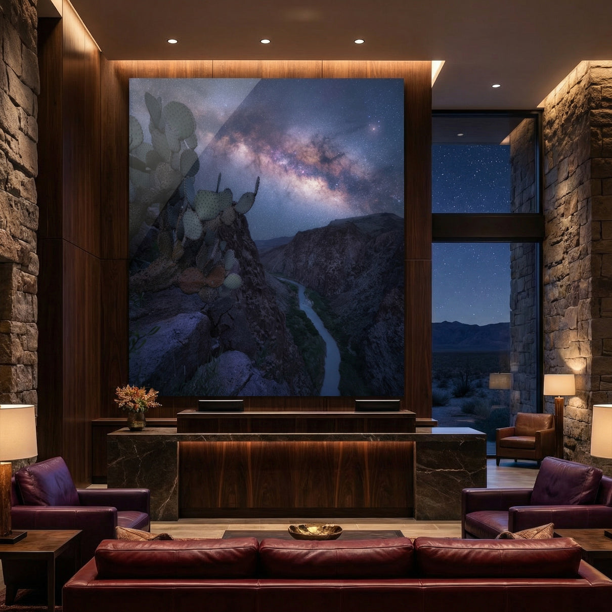 Milky Way Over River Road