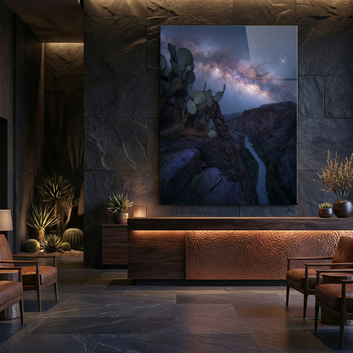 Milky Way Over River Road