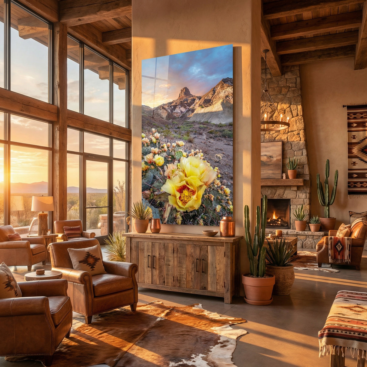 Prickly Pear at Sunset, Lajitas