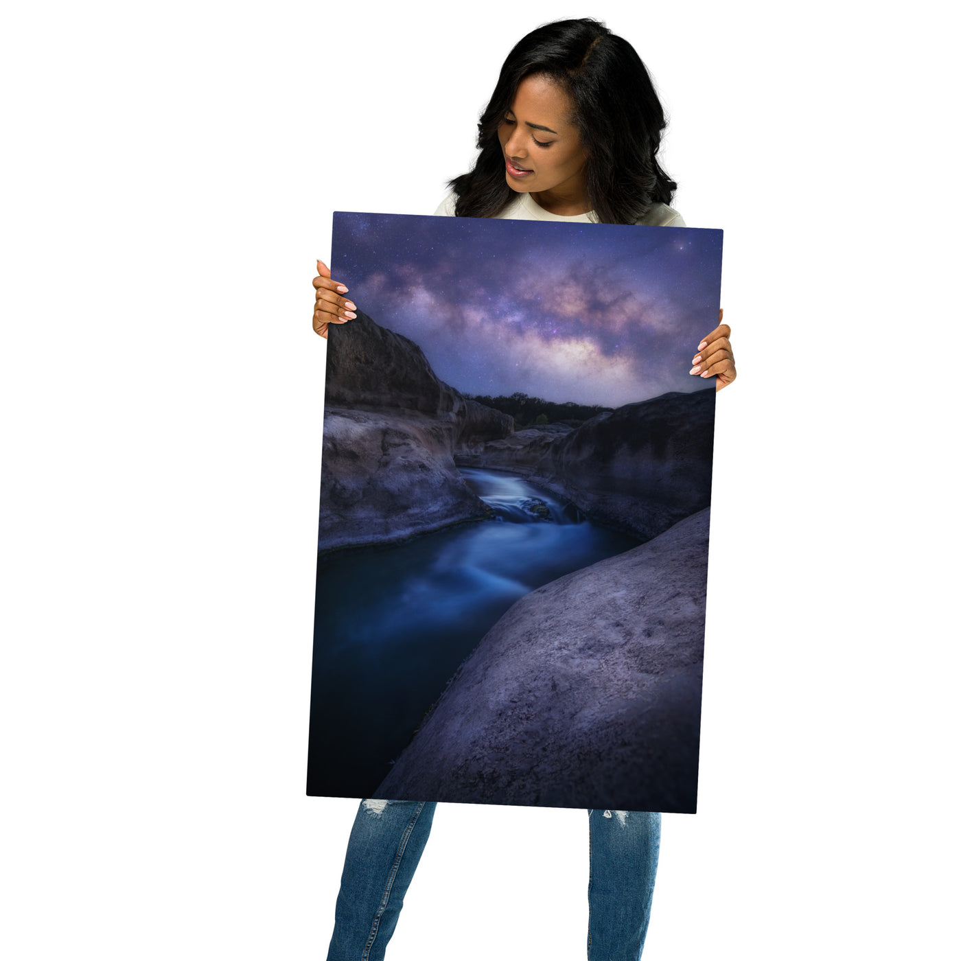 Pedernales Falls Nightscape Metal