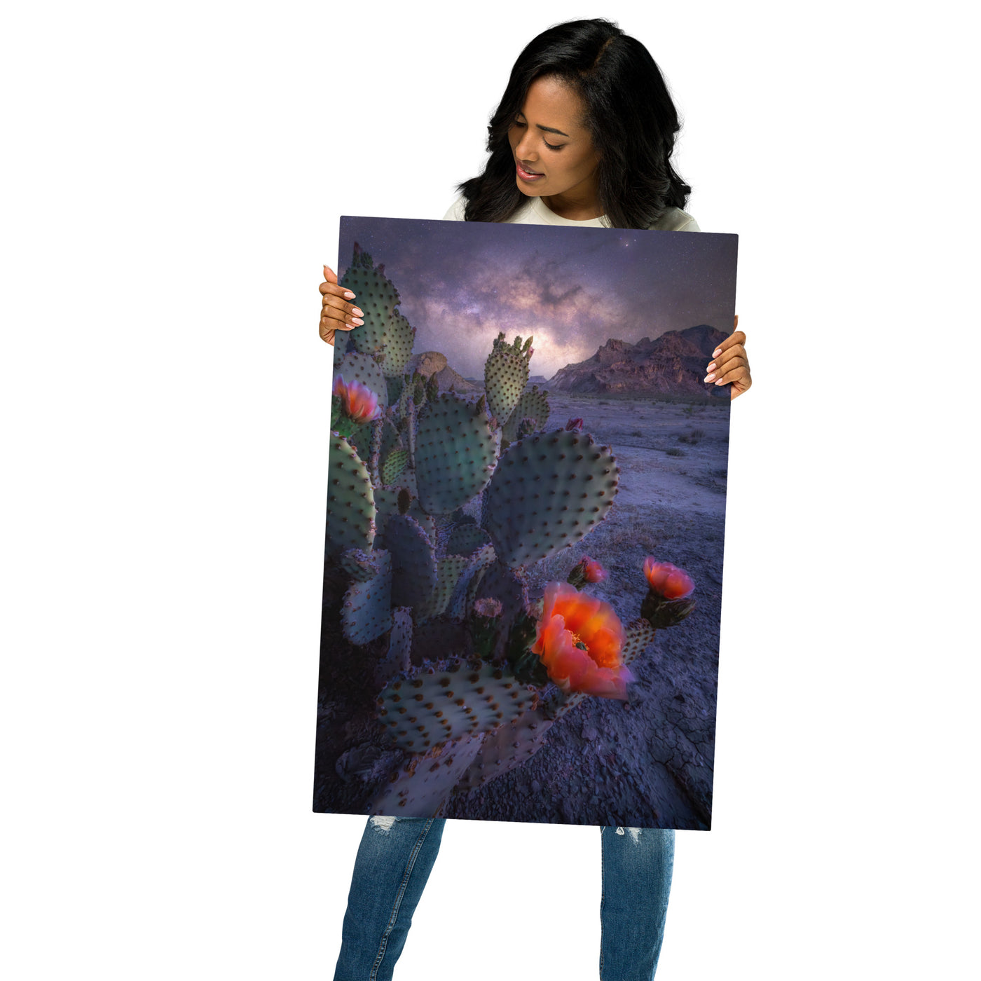 Big Bend Prickly Pear Nightscape Metal