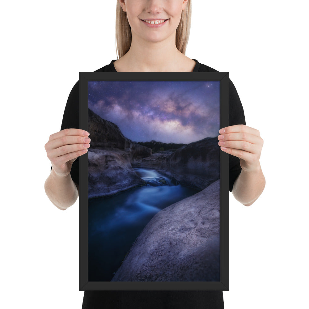 Pedernales Falls Nightscape Framed Luster