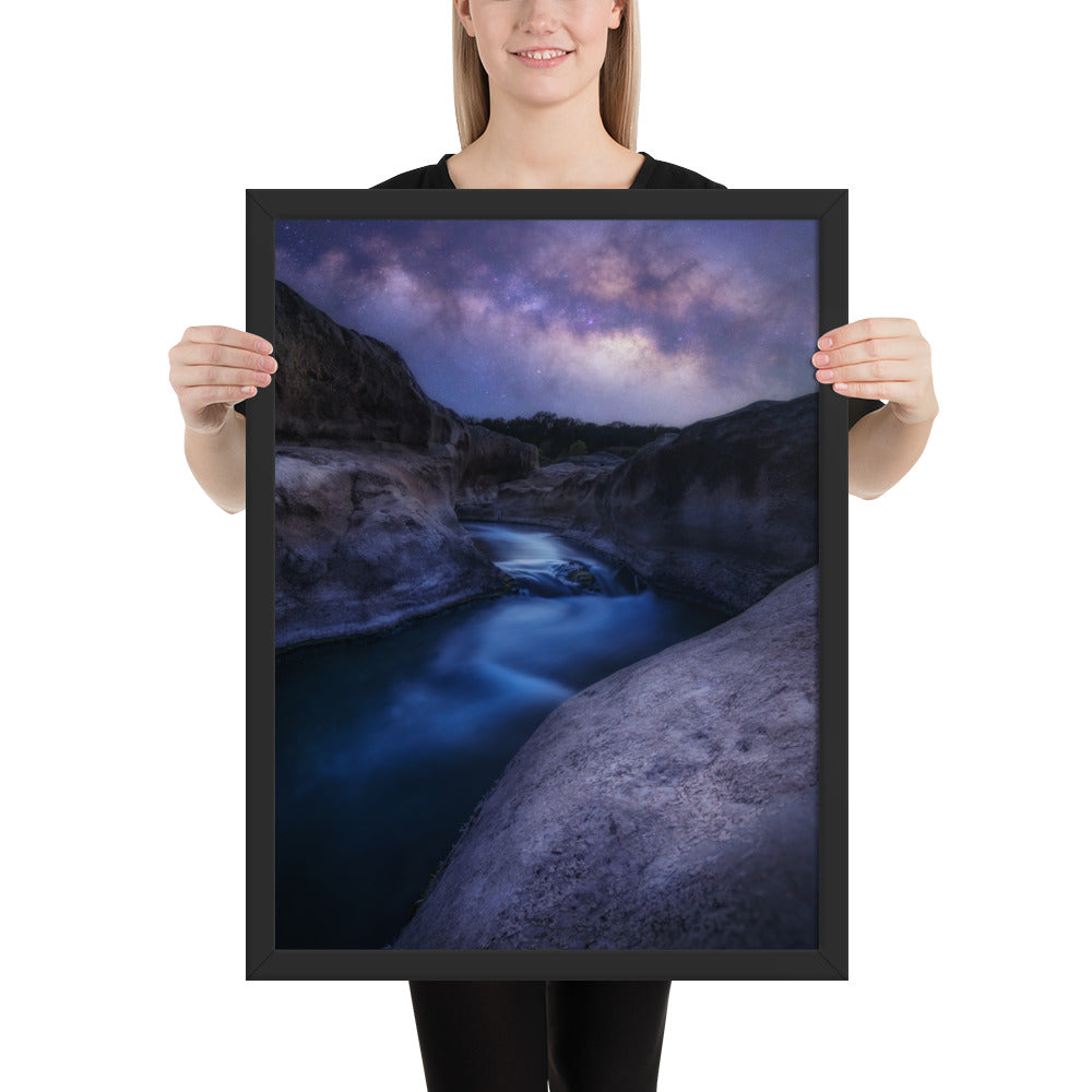 Pedernales Falls Nightscape Framed Luster
