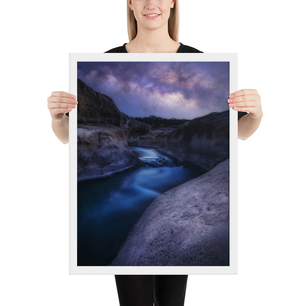 Pedernales Falls Nightscape Framed Luster