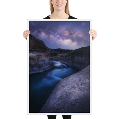 Pedernales Falls Nightscape Framed Luster