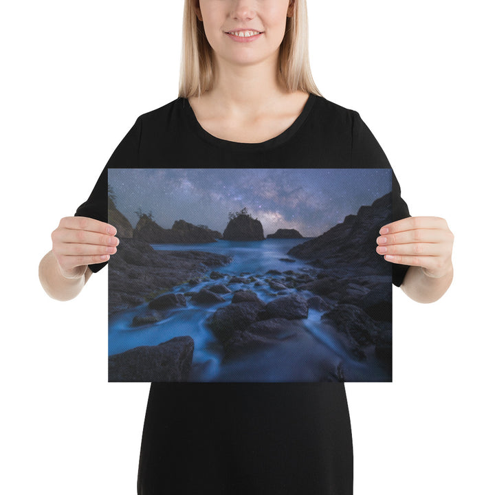 Secret Beach Night Canvas
