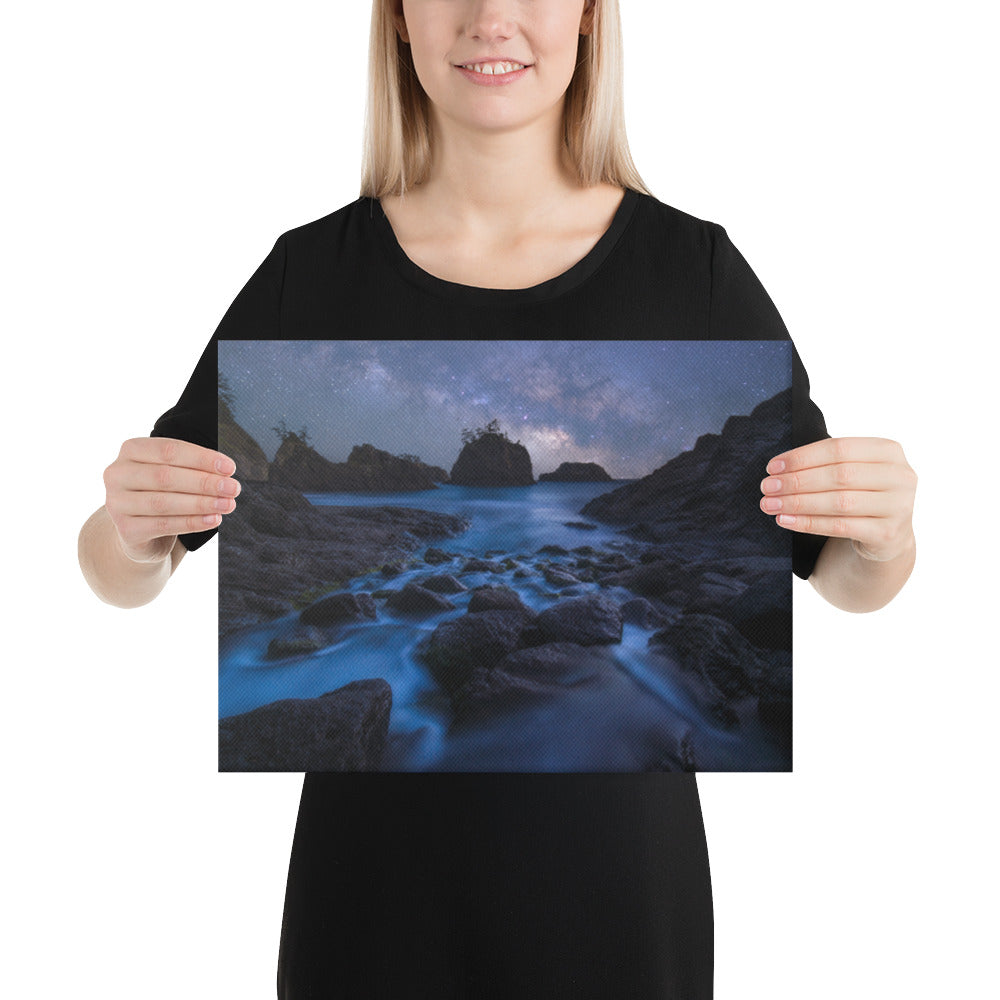Secret Beach Night Canvas