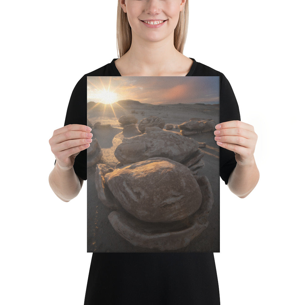 Bisti Cracked Eggs Sunset Canvas