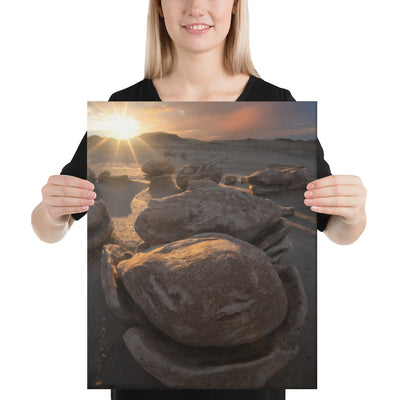 Bisti Cracked Eggs Sunset Canvas