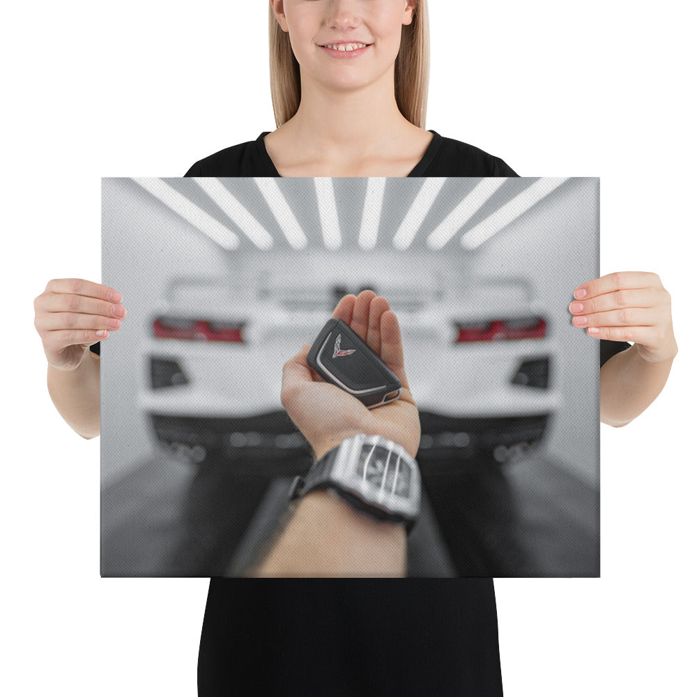 C8 Corvette Key Canvas