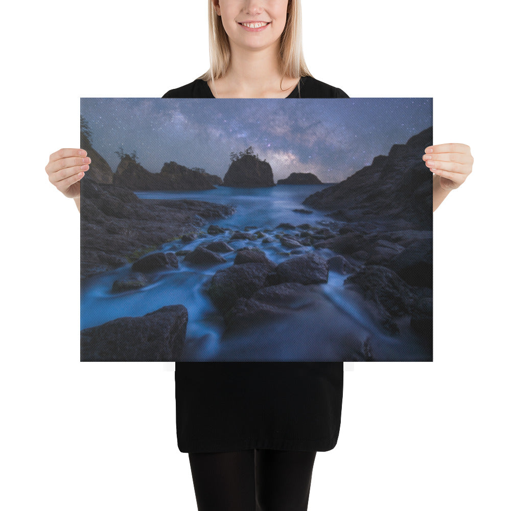 Secret Beach Night Canvas