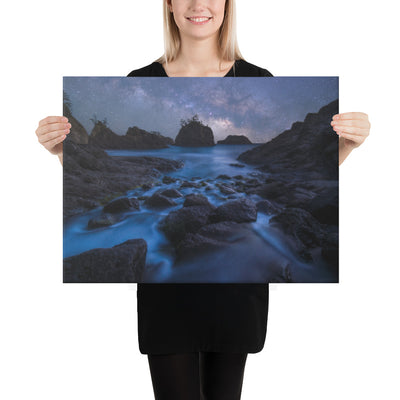 Secret Beach Night Canvas