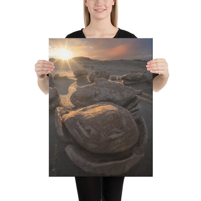 Bisti Cracked Eggs Sunset Canvas