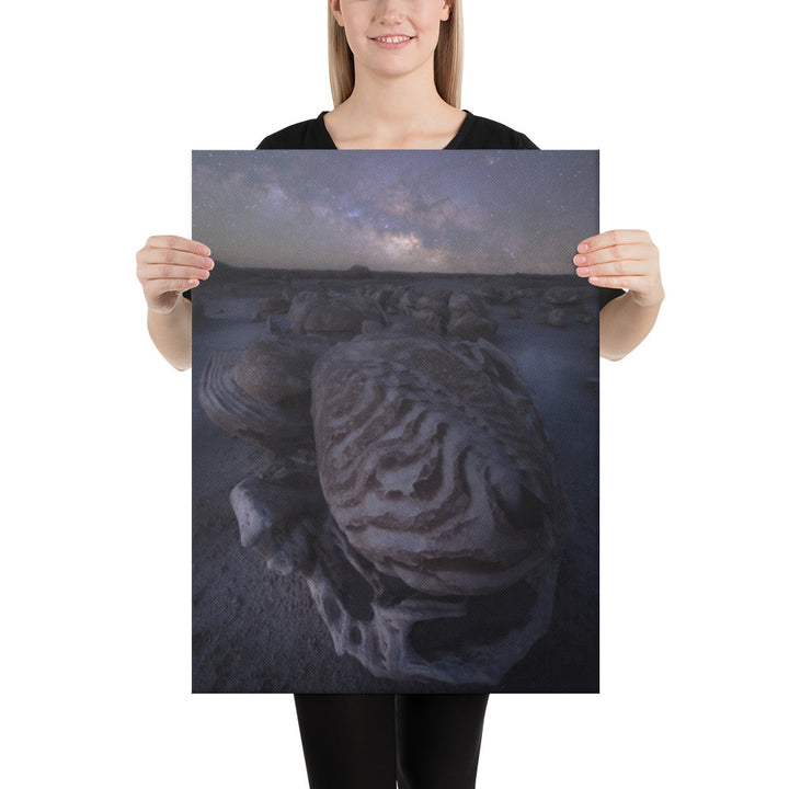 Bisti Cracked Eggs Night Canvas