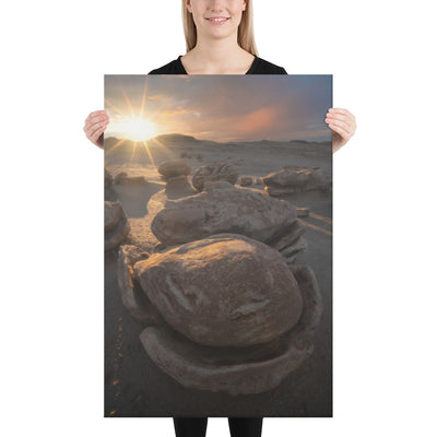 Bisti Cracked Eggs Sunset Canvas