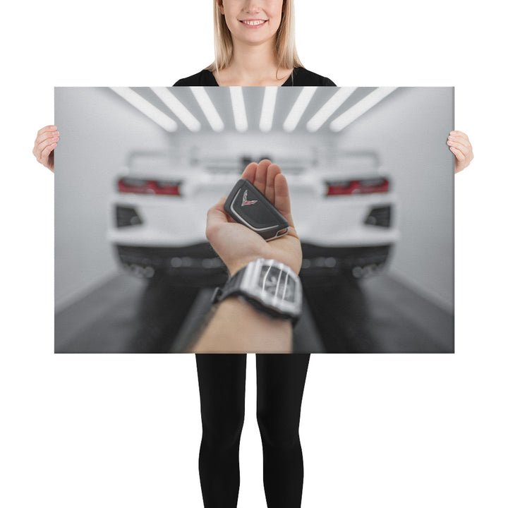 C8 Corvette Key Canvas
