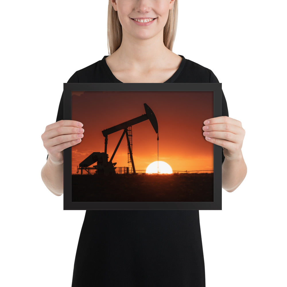 West Texas Pump Jack Framed Matte