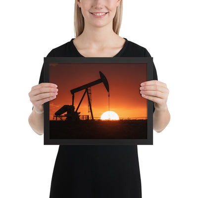 West Texas Pump Jack Framed Matte