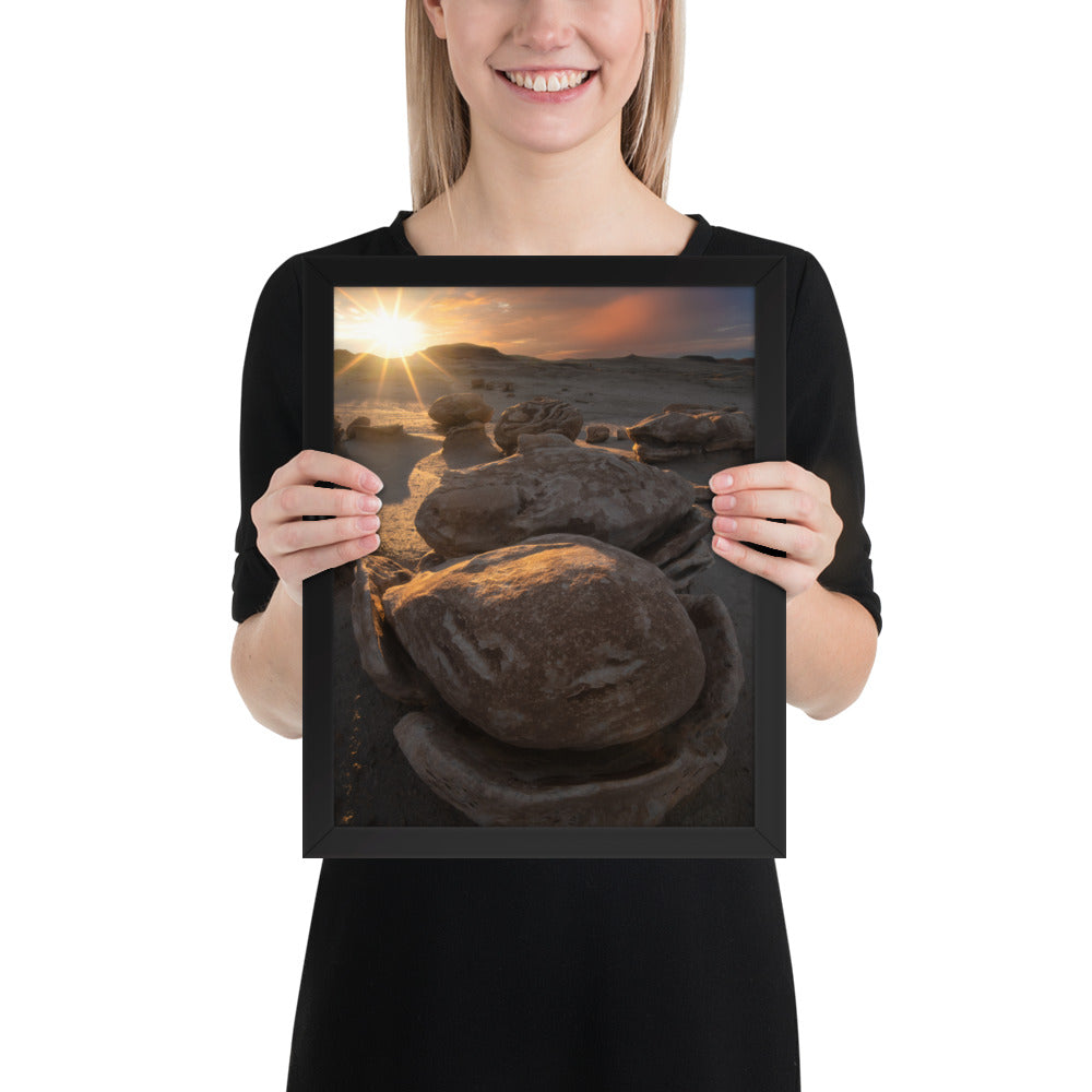 Bisti Cracked Eggs Sunset Framed Matte