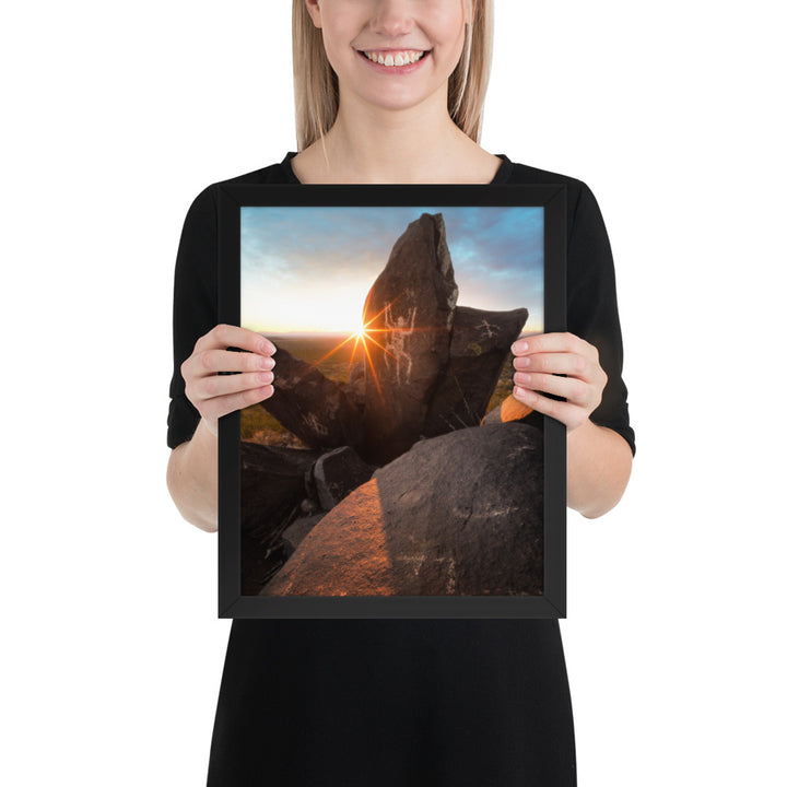 Petroglyphs Sunset Framed Matte