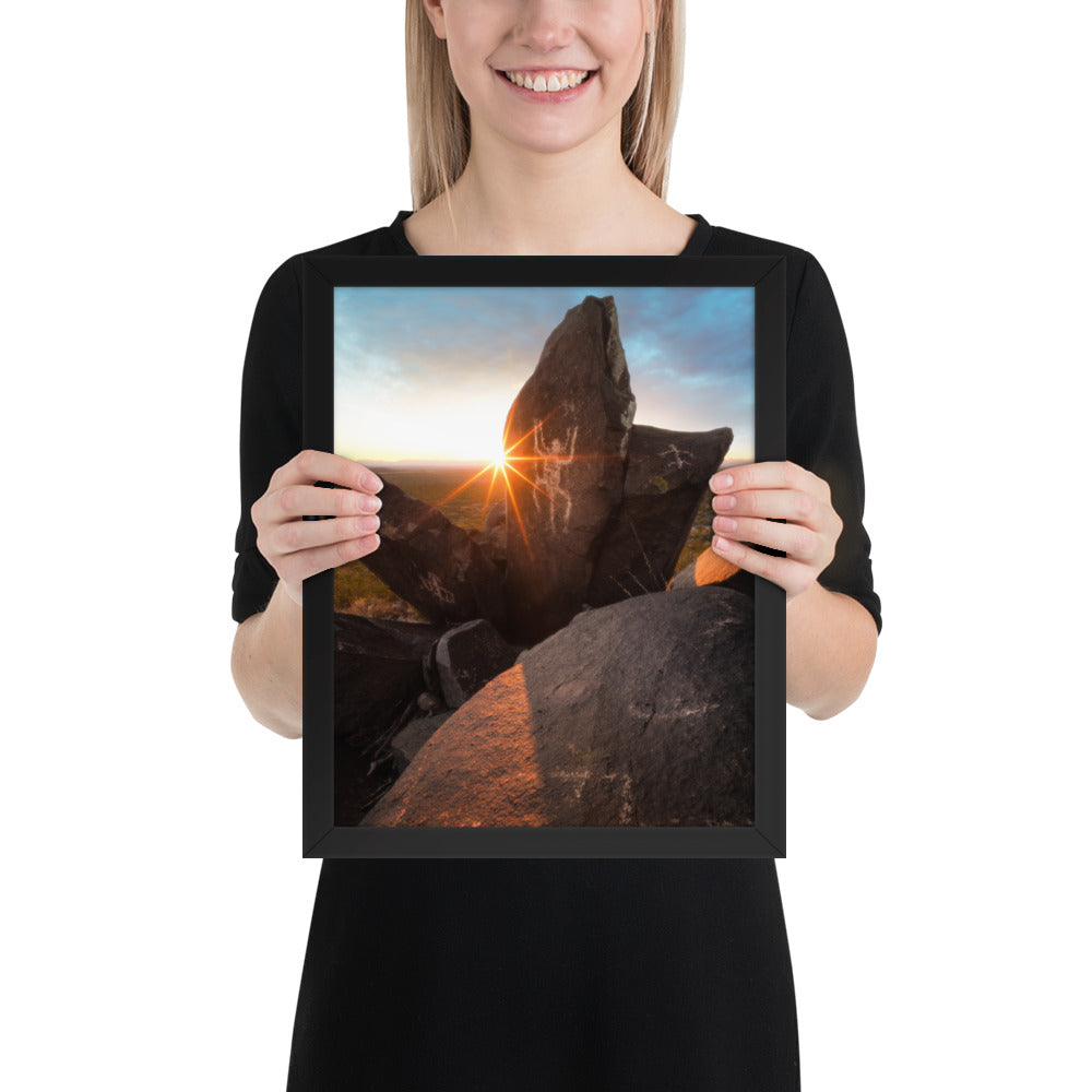 Petroglyphs Sunset Framed Matte