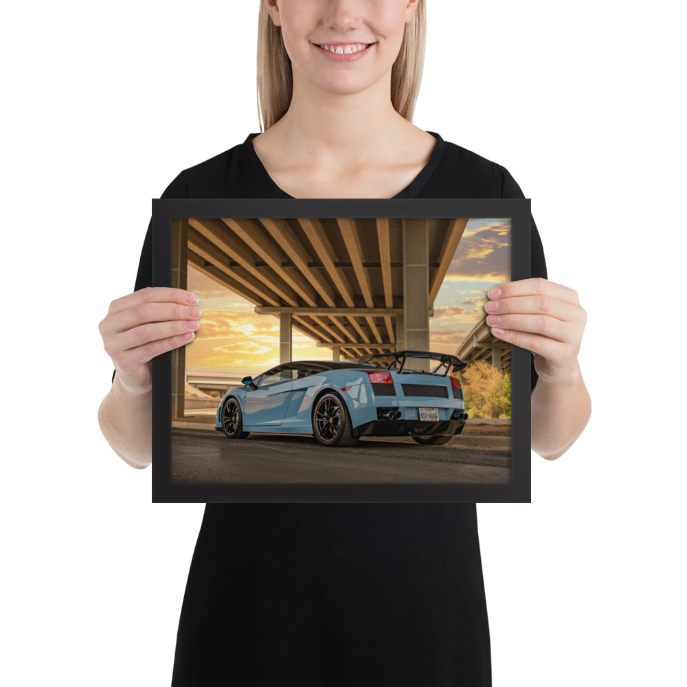 Lamborghini Gallardo Sunset Framed Matte