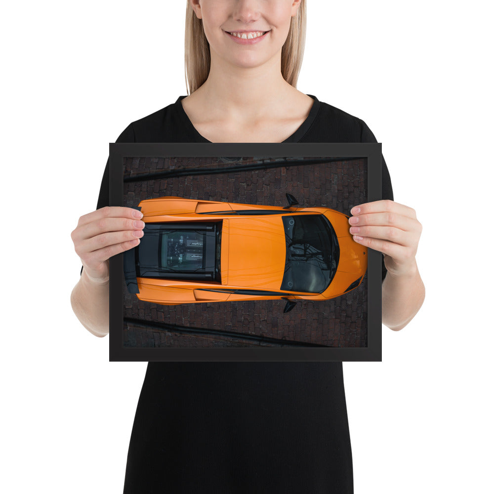 Lamborghini Gallardo Aerial Framed Matte
