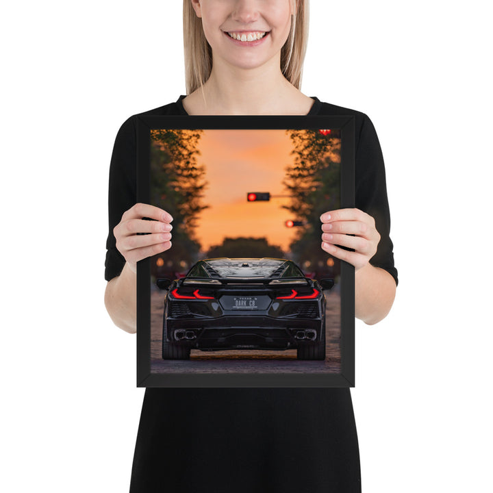 C8 Corvette Dusk Framed Matte