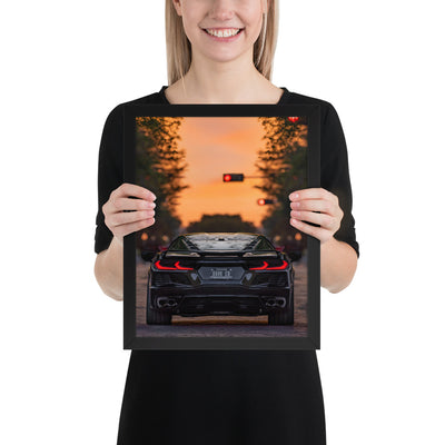 C8 Corvette Dusk Framed Matte
