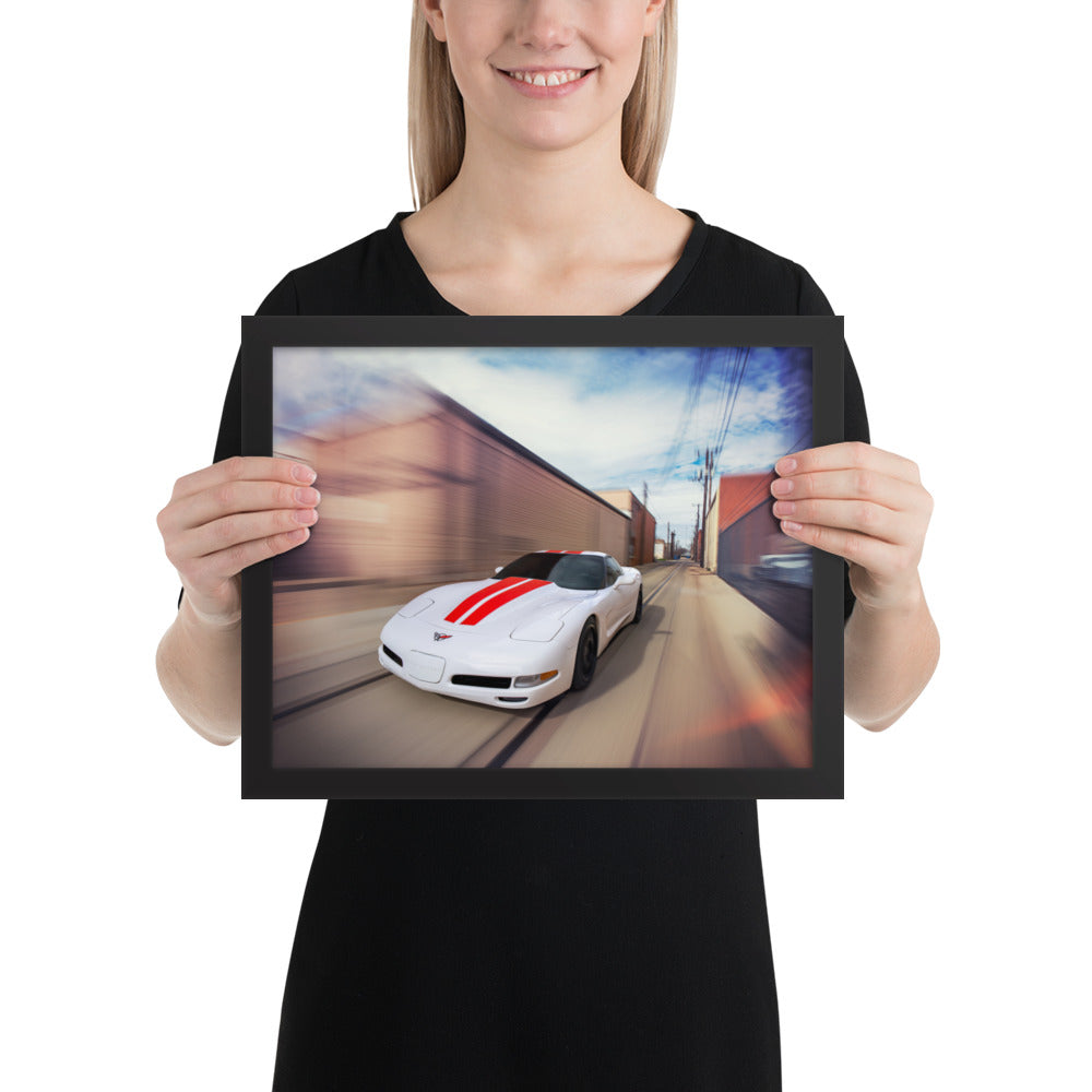 C5 Corvette Action Framed Matte
