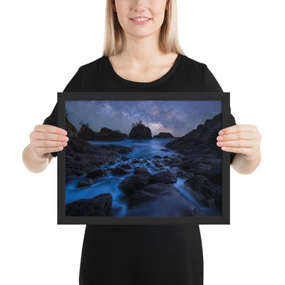Secret Beach Night Framed Matte