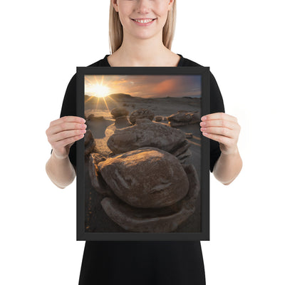 Bisti Cracked Eggs Sunset Framed Matte