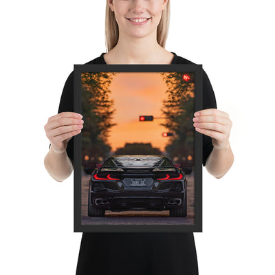 C8 Corvette Dusk Framed Matte