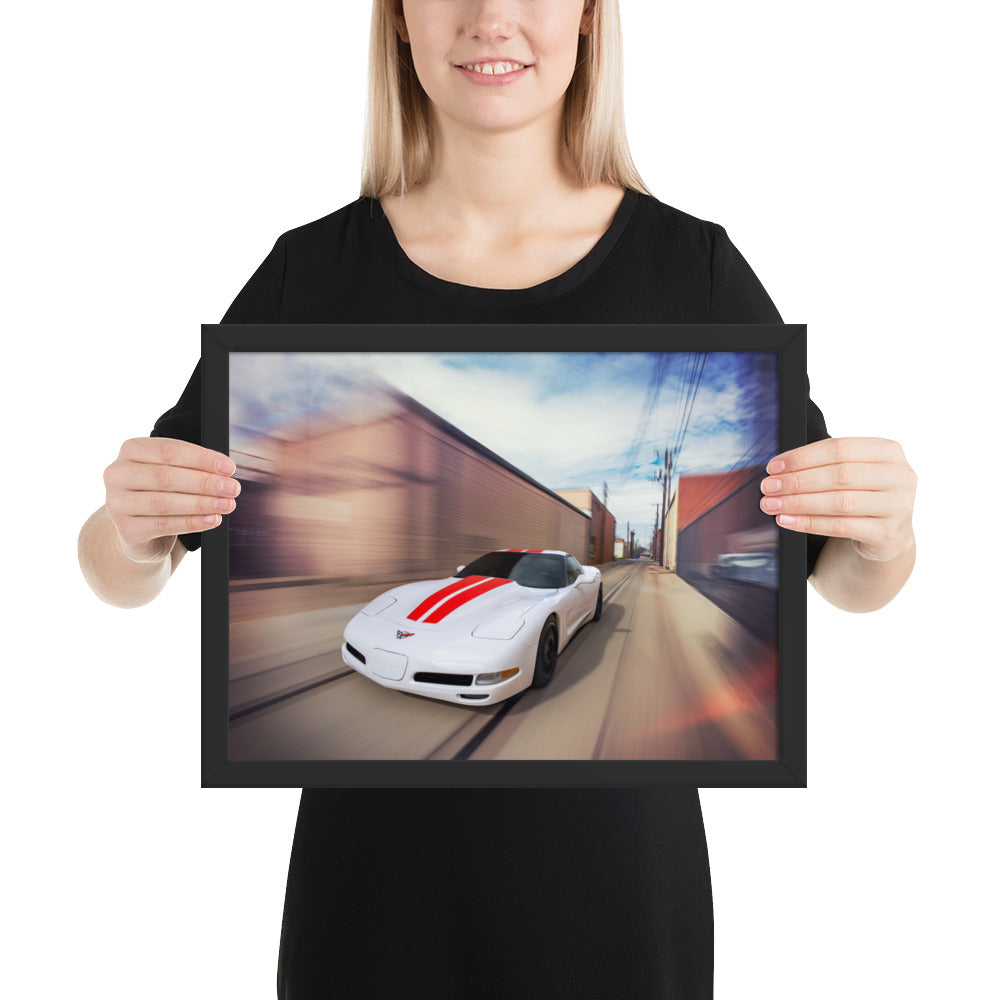 C5 Corvette Action Framed Matte