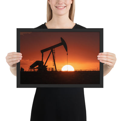West Texas Pump Jack Framed Matte