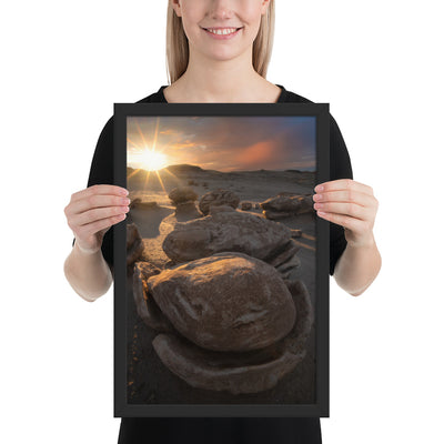 Bisti Cracked Eggs Sunset Framed Matte