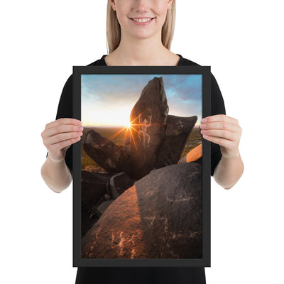 Petroglyphs Sunset Framed Matte
