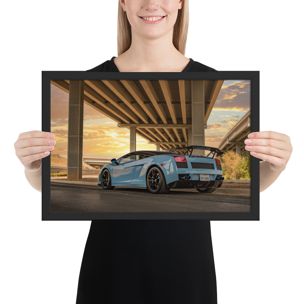 Lamborghini Gallardo Sunset Framed Matte