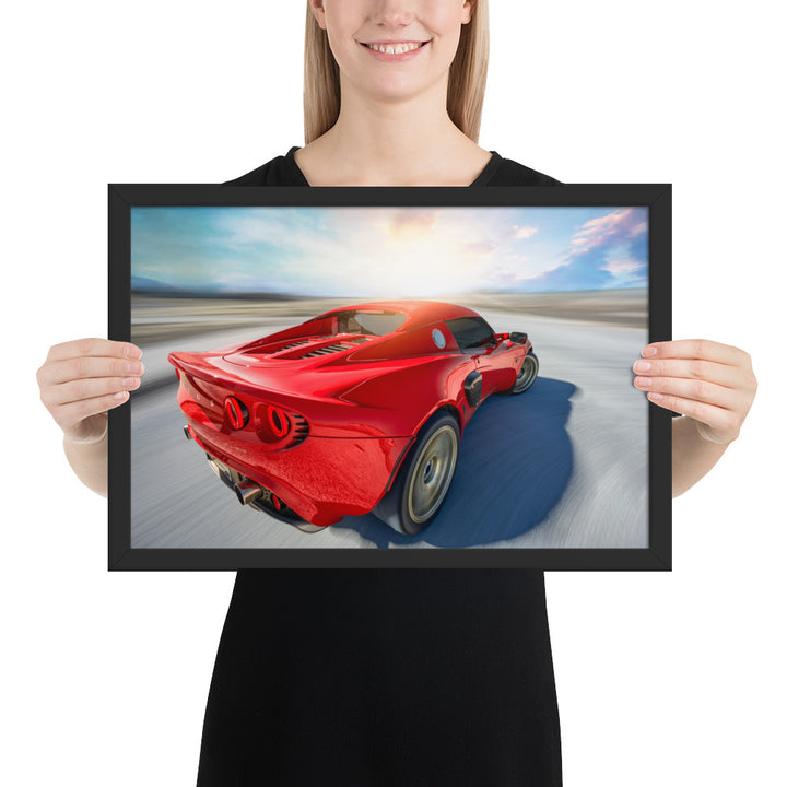 Lotus Elise Sunset Framed Matte