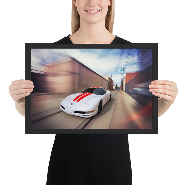 C5 Corvette Action Framed Matte
