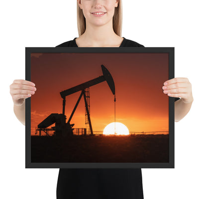 West Texas Pump Jack Framed Matte