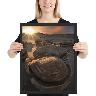 Bisti Cracked Eggs Sunset Framed Matte