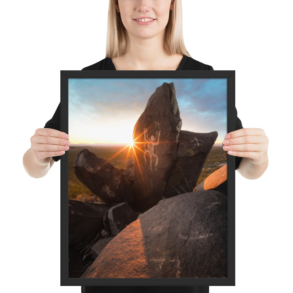 Petroglyphs Sunset Framed Matte