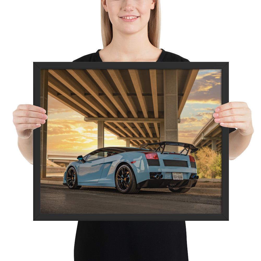 Lamborghini Gallardo Sunset Framed Matte