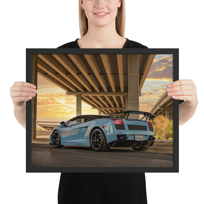 Lamborghini Gallardo Sunset Framed Matte