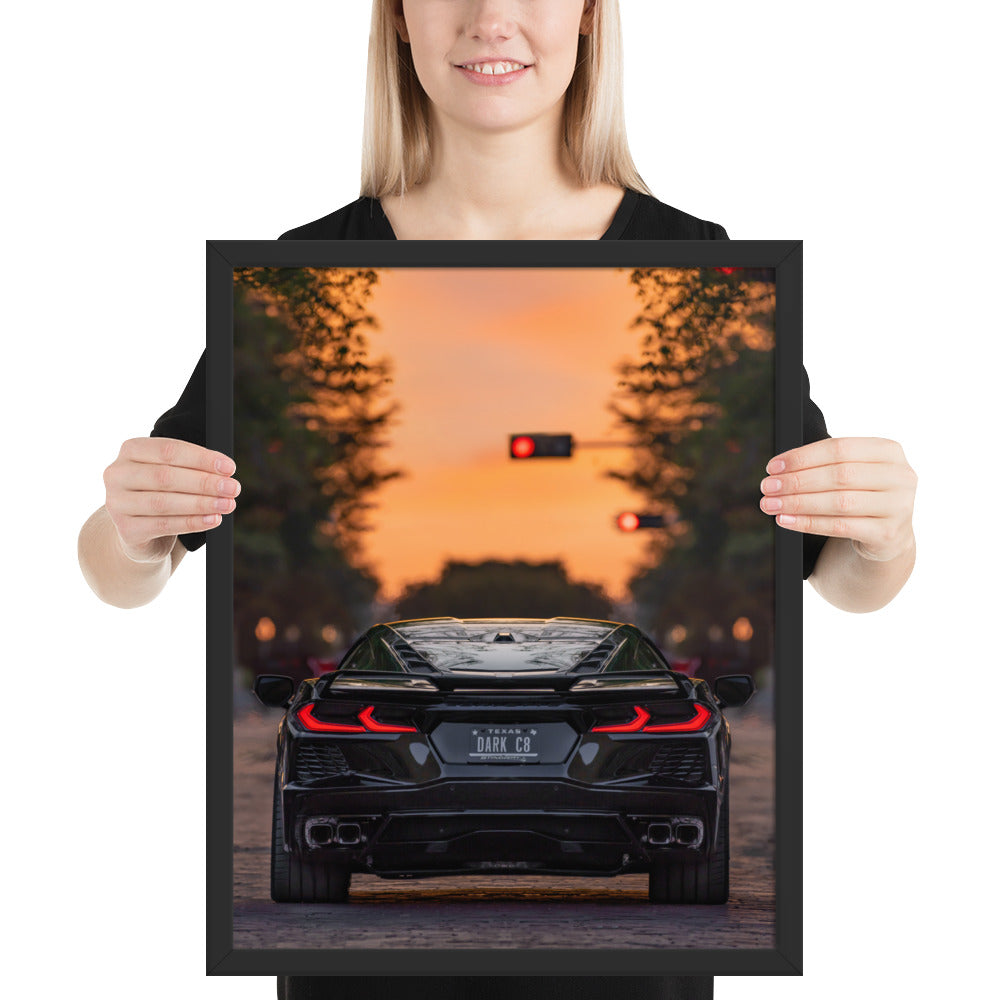 C8 Corvette Dusk Framed Matte