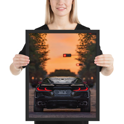 C8 Corvette Dusk Framed Matte