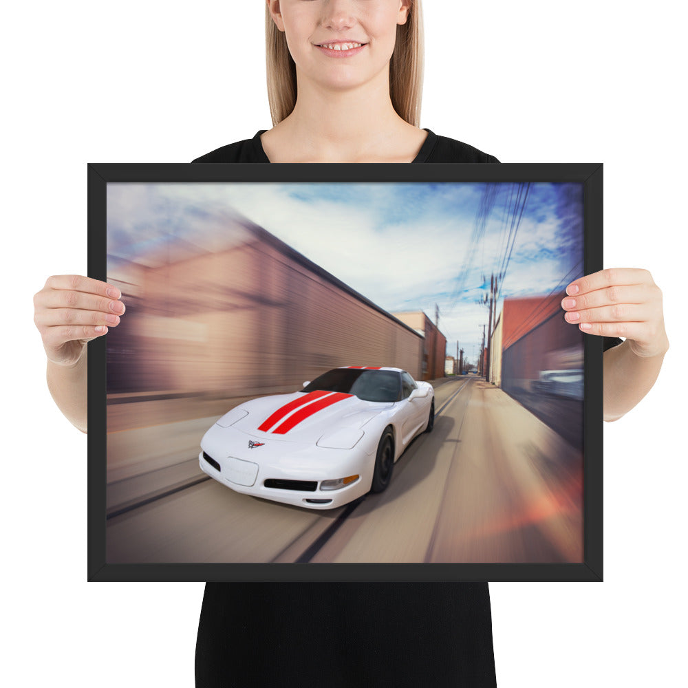 C5 Corvette Action Framed Matte