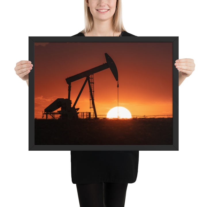 West Texas Pump Jack Framed Matte